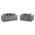 Hyeres Fabric 3+2 Seater Sofa Set In Grey