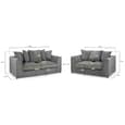 Hyeres Fabric 3+2 Seater Sofa Set In Grey