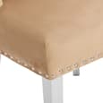 Imperial Champagne Velvet Button Back Dining Chairs In Pair