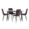 Inbar 130cm Marble Dining Table In Rebecca Grey With Black Legs