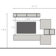 Infinite Wall Hung Wooden Entertainment Unit In Clay And Mercure