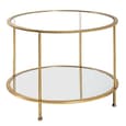 Inman Round Mirrored Glass Coffee Table In Gold With Undershelf
