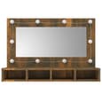 Irvine Wooden Wall Dressing Cabinet In Smoked Oak With LED
