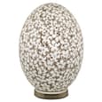 Izar Large White Flower Design Mosaic Glass Egg Table Lamp