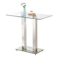 Jet Clear Glass Top Bar Table With 4 Ripple White Stools