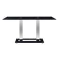 Jet Large Black Glass Dining Table With Chrome Supports