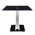 Jet Large Black Glass Dining Table With Chrome Supports