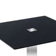 Jet Large Black Glass Dining Table With Chrome Supports