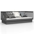 Julia Solid Pine Wood Single Day Bed In Grey