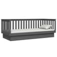 Julia Solid Pine Wood Single Day Bed In Grey