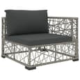 Kaley Rattan 5 Piece Garden Lounge Set With Cushions In Grey