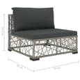 Kaley Rattan 5 Piece Garden Lounge Set With Cushions In Grey