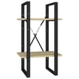 Kendria Wooden 2-Tier Bookshelf In Sonoma Oak