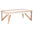 Kensick Rectangular Mirrored Glass Coffee Table In Natural