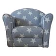 Kids Mini Fabric Armchair In Grey With White Stars