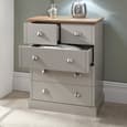 Kirkby Wooden Chest Of 5 Drawers In Grey And Oak