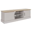 Kirkby Wooden TV Stand With 2 Doors In Grey And Oak