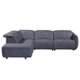 Leiria Fabric Left Handed Corner Sofa In Anthracite