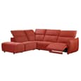 Leiria Fabric Left Handed Corner Sofa In Ruby