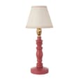 Lenoir Vintage White 16cm Shade Wood Table Lamp In Pink Clay