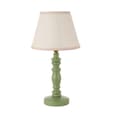 Lenoir Vintage White 20cm Shade Wood Table Lamp In Cotswold Green