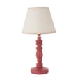 Lenoir Vintage White 20cm Shade Wood Table Lamp In Pink Clay