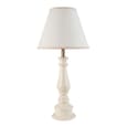 Lenoir Vintage White 25cm Shade Resin Table Lamp In Almond White