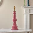 Lenoir White 25cm Shade Resin Table Lamp In Pink Clay