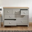 Loftus Wooden Chest Of 7 Drawers In Grey And Oak