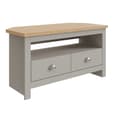 Loftus Wooden Corner TV Stand With 2 Drawers In Grey And Oak