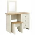Loftus Wooden Dressing Table Set In Cream And Oak