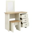 Loftus Wooden Dressing Table Set In Cream And Oak