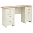 Loftus Wooden Laptop Desk With 1 Door 4 Drawers In Cream And Oak