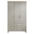 Loftus Wooden Wardrobe With 3 Doors 2 Drawers In Grey And Oak