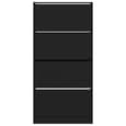 Lowell Shoe Storage Cabinet With 4 Flip-Drawers In Black