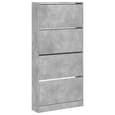 Lowell Shoe Storage Cabinet With 4 Flip-Drawers In Concrete Effect