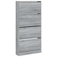 Lowell Shoe Storage Cabinet With 4 Flip-Drawers In Grey Sonoma Oak
