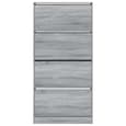 Lowell Shoe Storage Cabinet With 4 Flip-Drawers In Grey Sonoma Oak