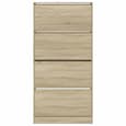 Lowell Shoe Storage Cabinet With 4 Flip-Drawers In Sonoma Oak