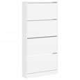 Lowell Shoe Storage Cabinet With 4 Flip-Drawers In White
