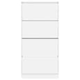 Lowell Shoe Storage Cabinet With 4 Flip-Drawers In White