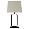 Lucasto Natural Fabric Shade Table Lamp With Black Metal Base