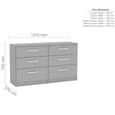 Lynn High Gloss Chest Of 6 Drawers In Grey