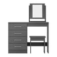 Mack Wooden Dressing Table Set With 4 Drawers In Grey