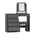 Mack Wooden Dressing Table Set With 4 Drawers In Grey