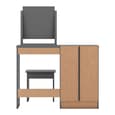 Mack Wooden Dressing Table Set With 4 Drawers In Grey