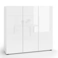Maestro High Gloss Shoe Cabinet 3 Doors 10 Shelves In White