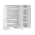 Maestro High Gloss Shoe Cabinet 3 Doors 10 Shelves In White