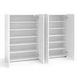 Maestro High Gloss Shoe Cabinet 4 Doors 10 Shelves In White