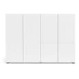 Maestro High Gloss Shoe Cabinet 4 Doors 10 Shelves In White